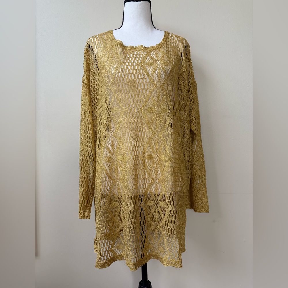Jordan Taylor Gold Crochet Tunic